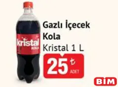KRİSTAL GAZLI İÇECEK KOLA 1 L